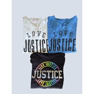 Justice Black Hoodie SIZE 20 & (2) Justice Love Long Sleeve Shirts SIZE 14